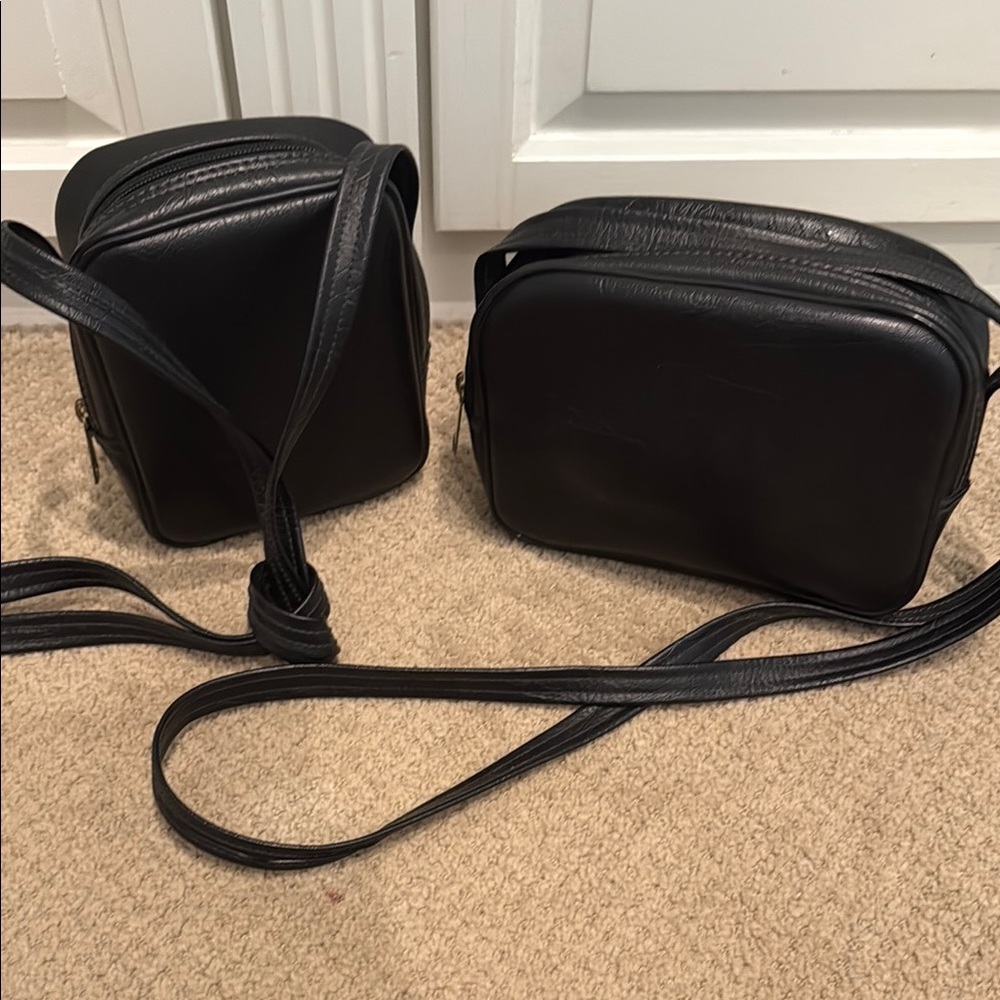 TWO Vintage Padded Crossbody Camera Bags